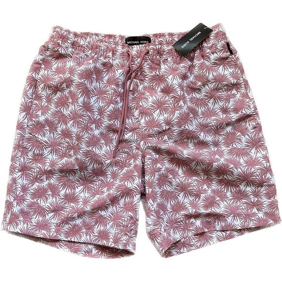 NWT Large Michael Kors Men’s palm-print swim shorts - Picture 1 of 7